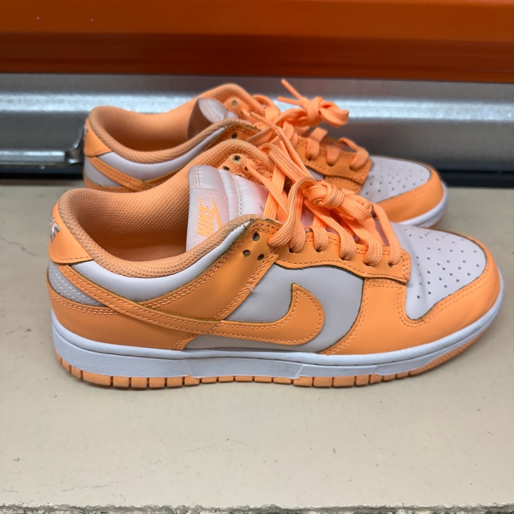 Nike Bright Orange and White Low-Top Sneakers